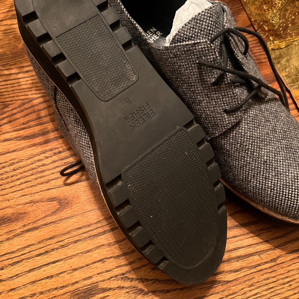 Eileen Fisher Eddy platform Oxford Women’s  Herringbone dressy and comfortable. - Picture 3 of 4